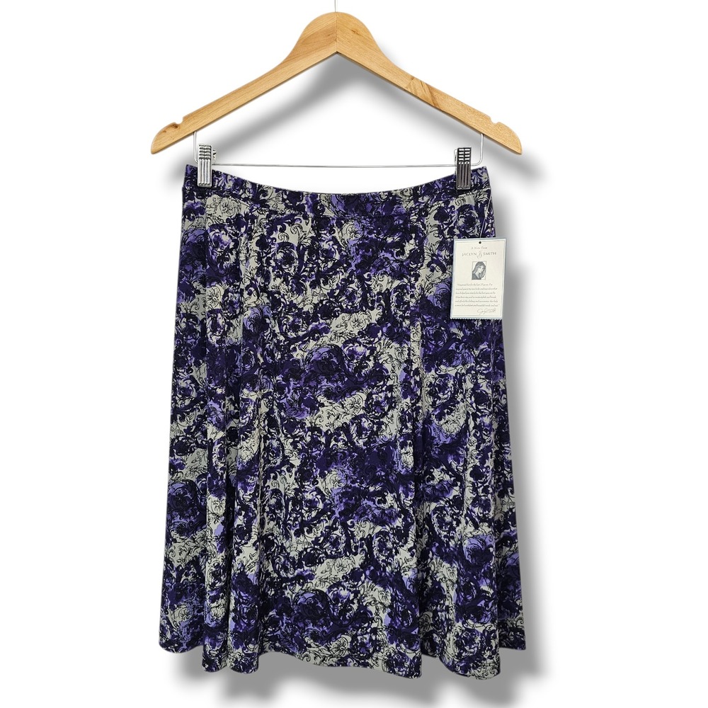 Vintage Y2K Jaclyn Smith Midi Skirt S Purple Black Whimsigoth Dark Fairy NEW 90s